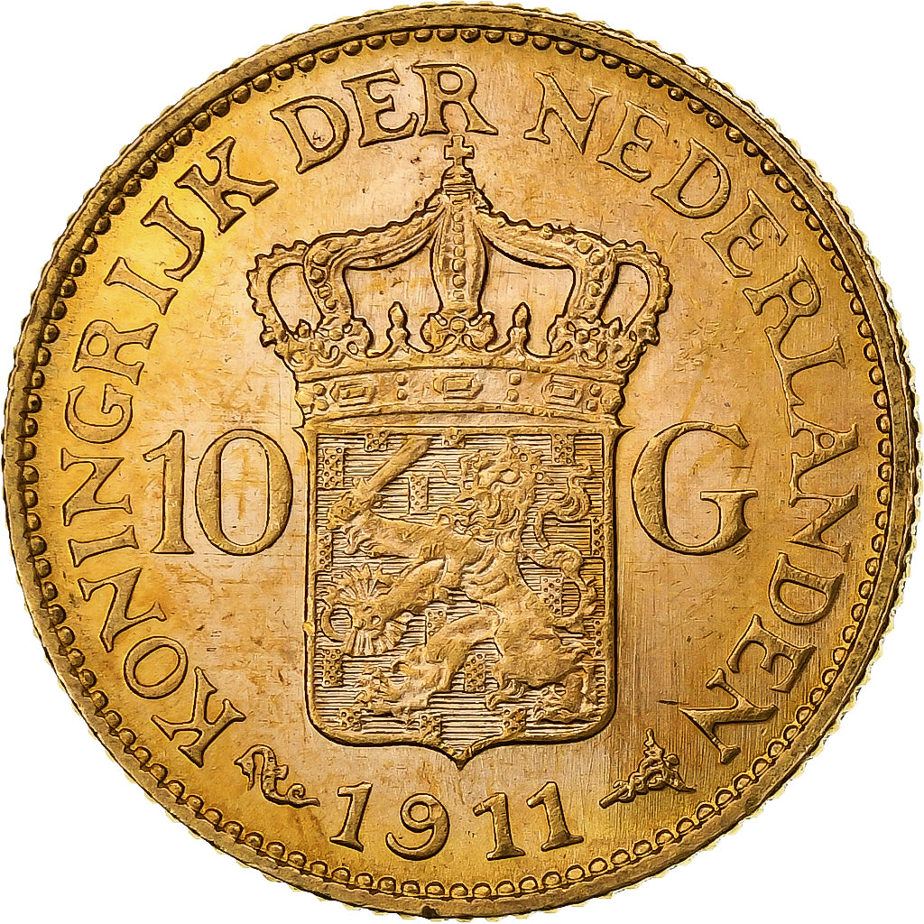 Pays-Bas, Wilhelmina I, 10 Gulden, 1911, Or, SUP, KM:149