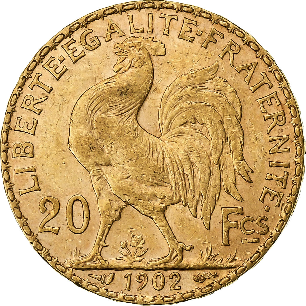 France, 20 Francs, Marianne, 1902, Paris, Gold, AU(50-53), Gadoury:1064, KM:847
