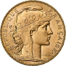 France, 20 Francs, Marianne, 1911, Paris, Or, SPL+, Gadoury:1064a, KM:857