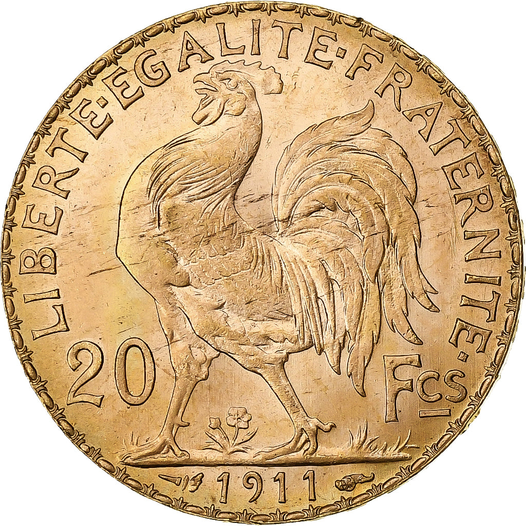 France, 20 Francs, Marianne, 1911, Paris, Or, SPL+, Gadoury:1064a, KM:857