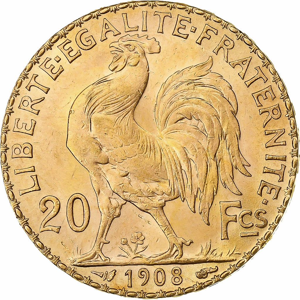 France, 20 Francs, Marianne, 1908, Paris, Or, SPL+, Gadoury:1064a, KM:857