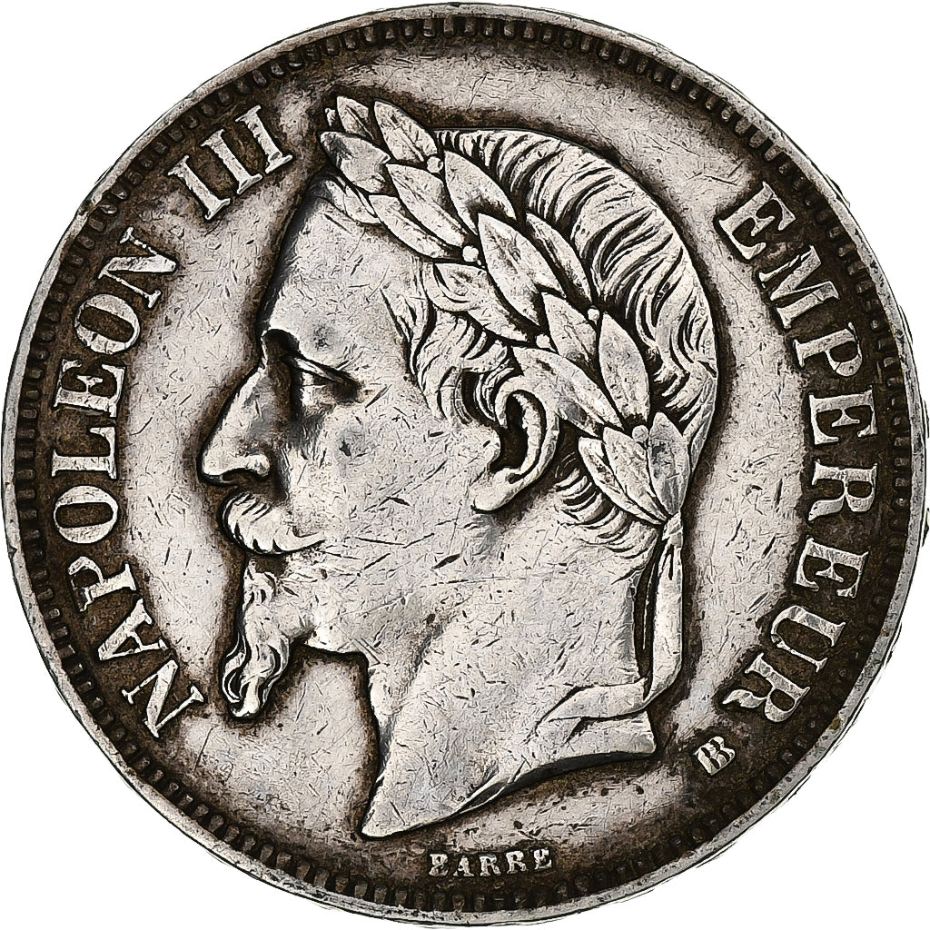 France, Napoléon III, 5 Francs, 1867, Strasbourg, EF(40-45), Silver, KM:799.2