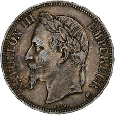 France, 5 Francs, Napoléon III, 1868, Strasbourg, Silver, EF(40-45), KM:799.2