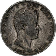 Moneda, Estados italianos, SARDINIA, Carlo Alberto, 5 Lire, 1842, Genoa, BC+