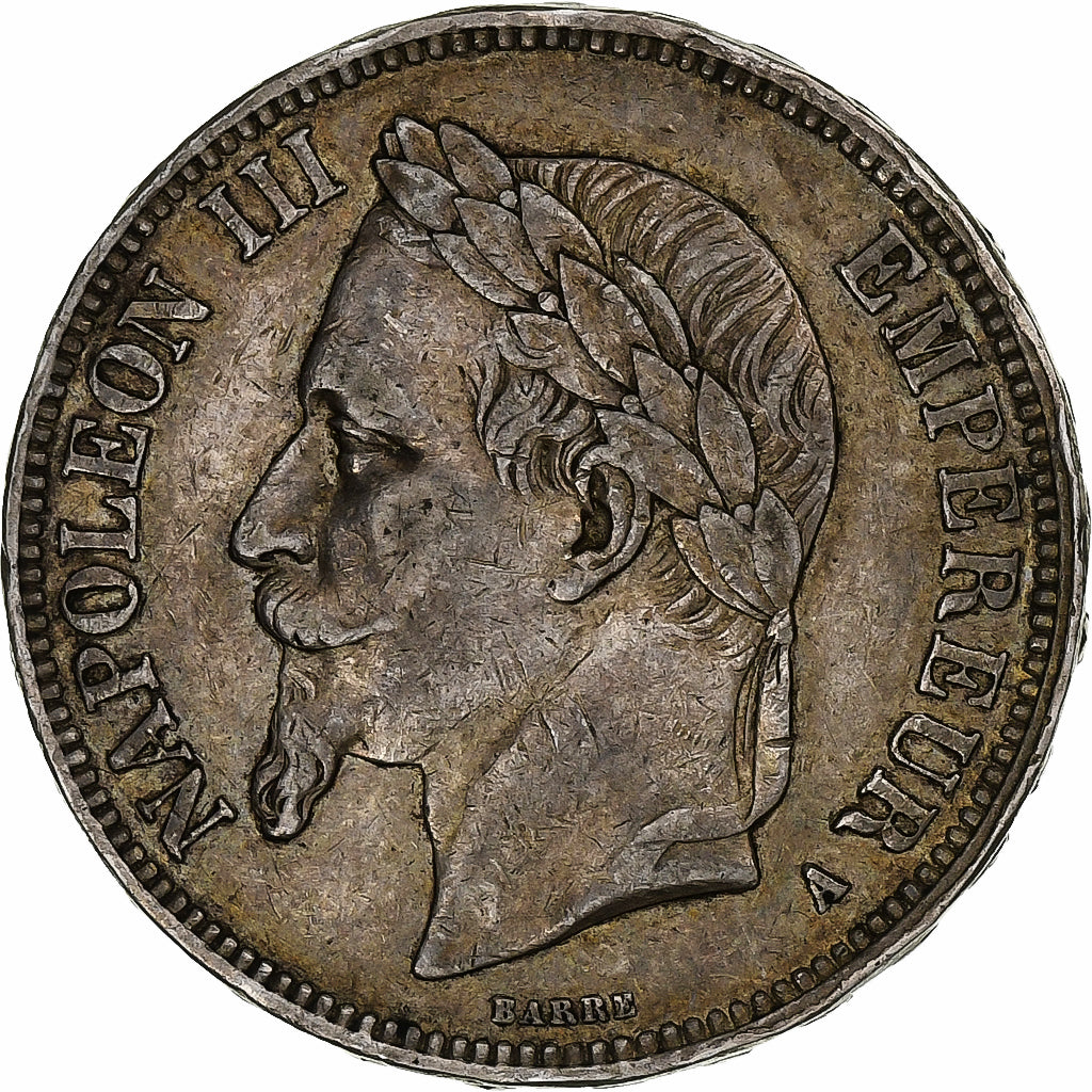 France, Napoleon III, 5 Francs, 1867, Paris, Silver, EF(40-45), KM:799.1