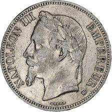 Francja, 5 Francs, Napoléon III, 1868, Strasbourg, Srebro, VF(20-25), KM:799.2