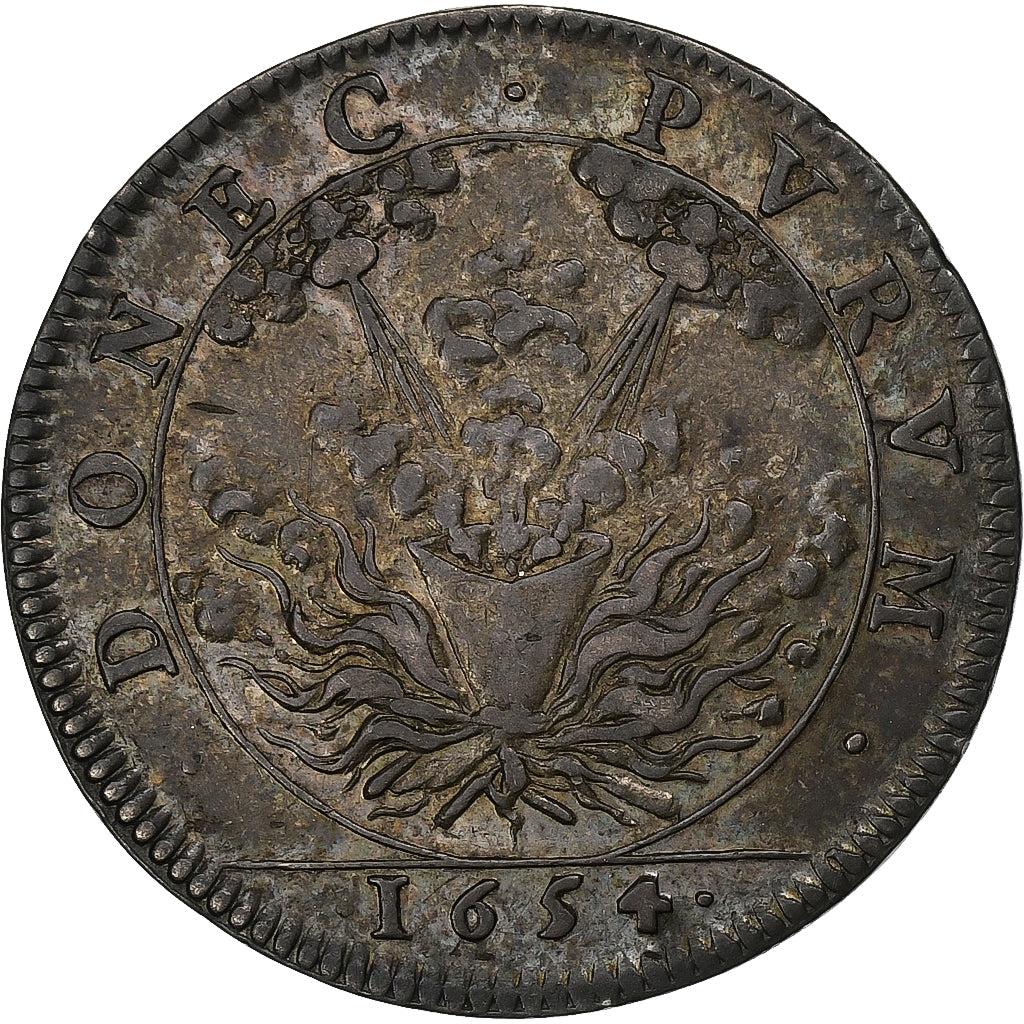 France, Token, Louis XIV Le Grand, History, 1654, AU(55-58), Silver