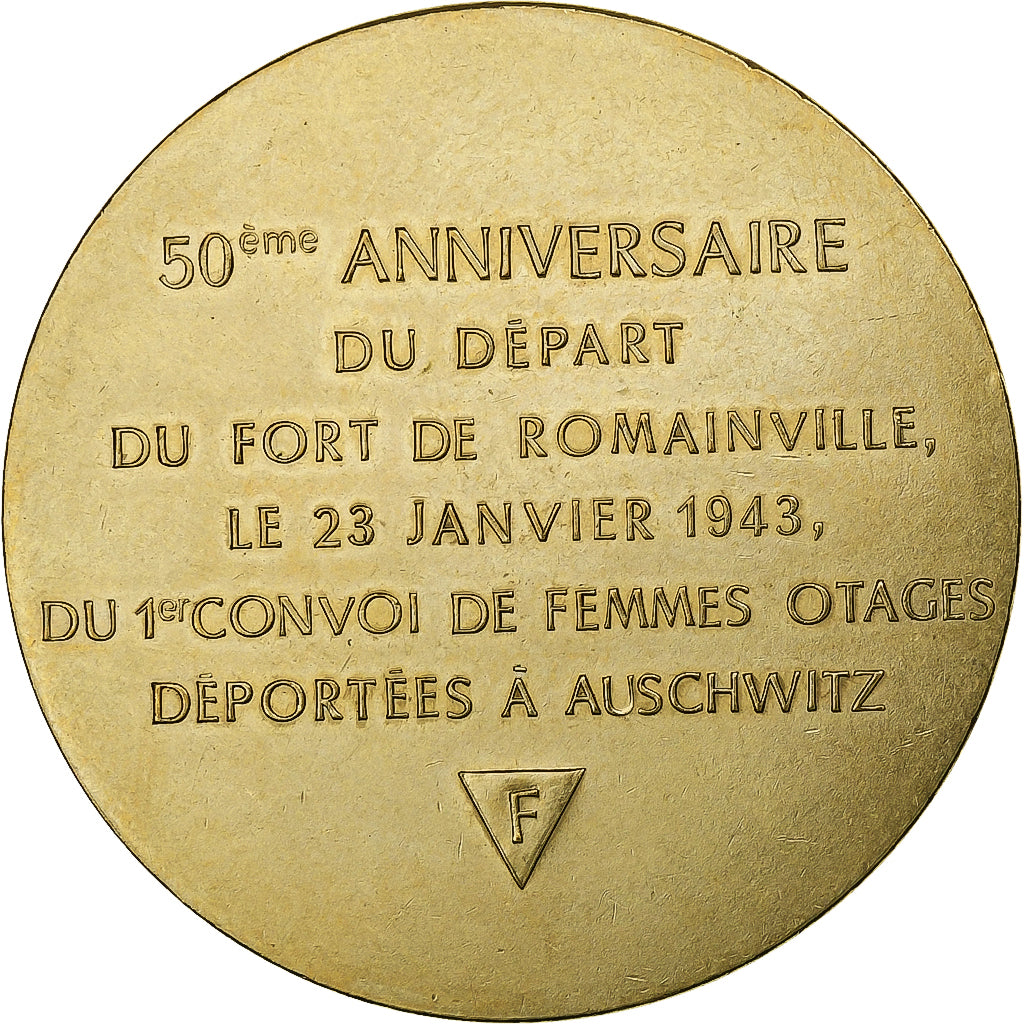 Francja, medal, Le convoi des 31 000, Historia, 1993, AU(55-58), Brązowy