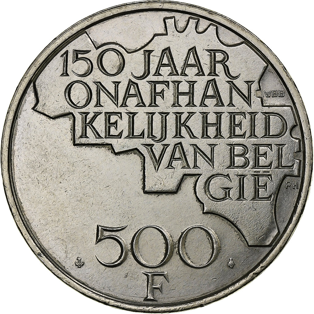 Belgium, 500 Francs, 500 Frank, 1980, Brussels, Silver Clad Copper-Nickel