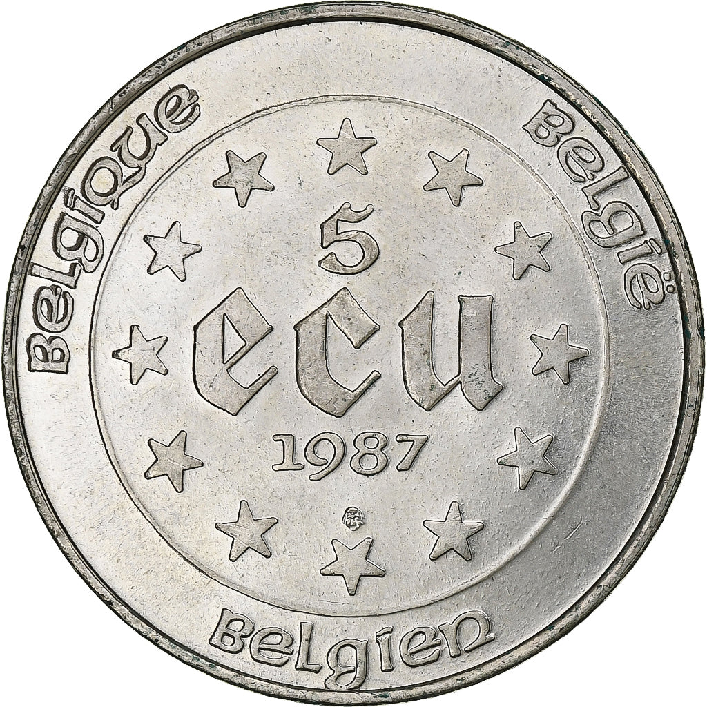 Belgien, 5 Ecu, 1987, Silber, VZ+, KM:166