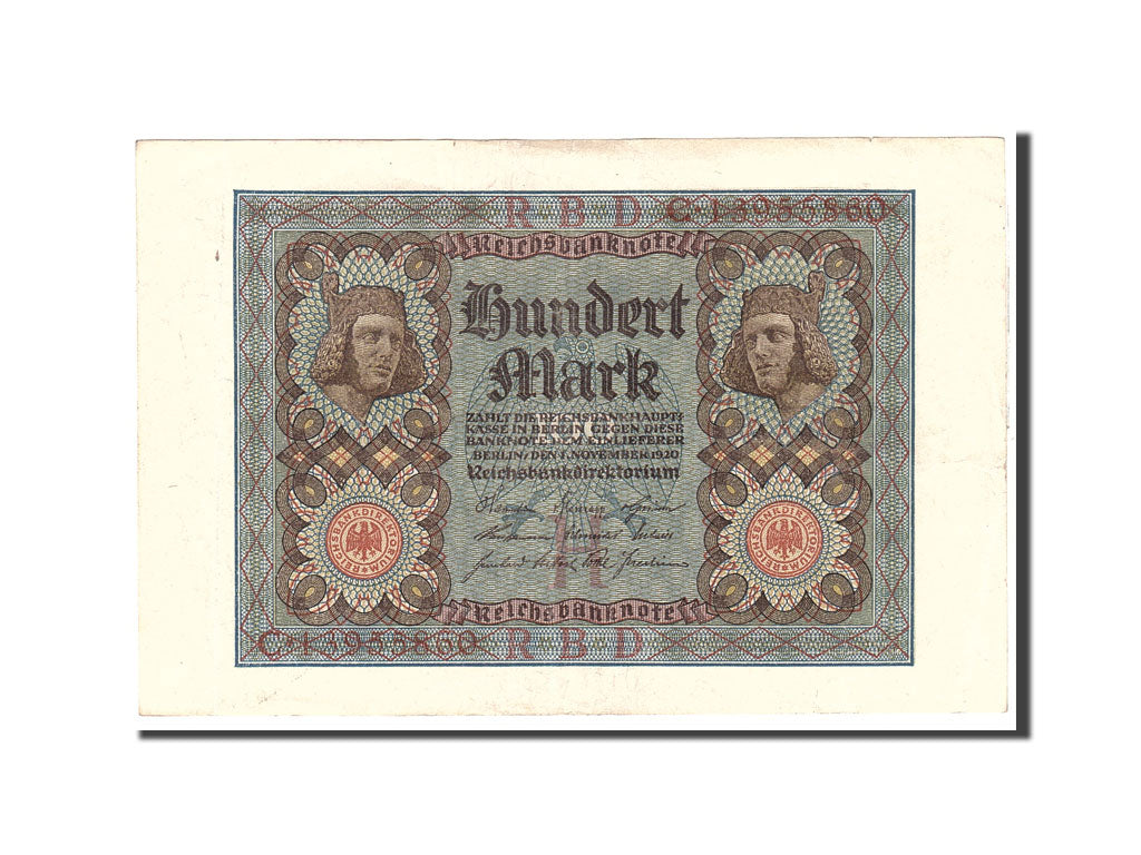 Billet, Allemagne, 100 Mark, 1920, 1920-11-01, KM:69b, TTB