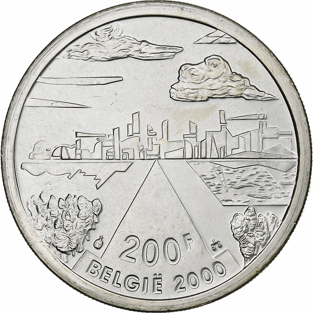 Bélgica, Albert II, 200 Francs, 2000, Prata, MS(63)