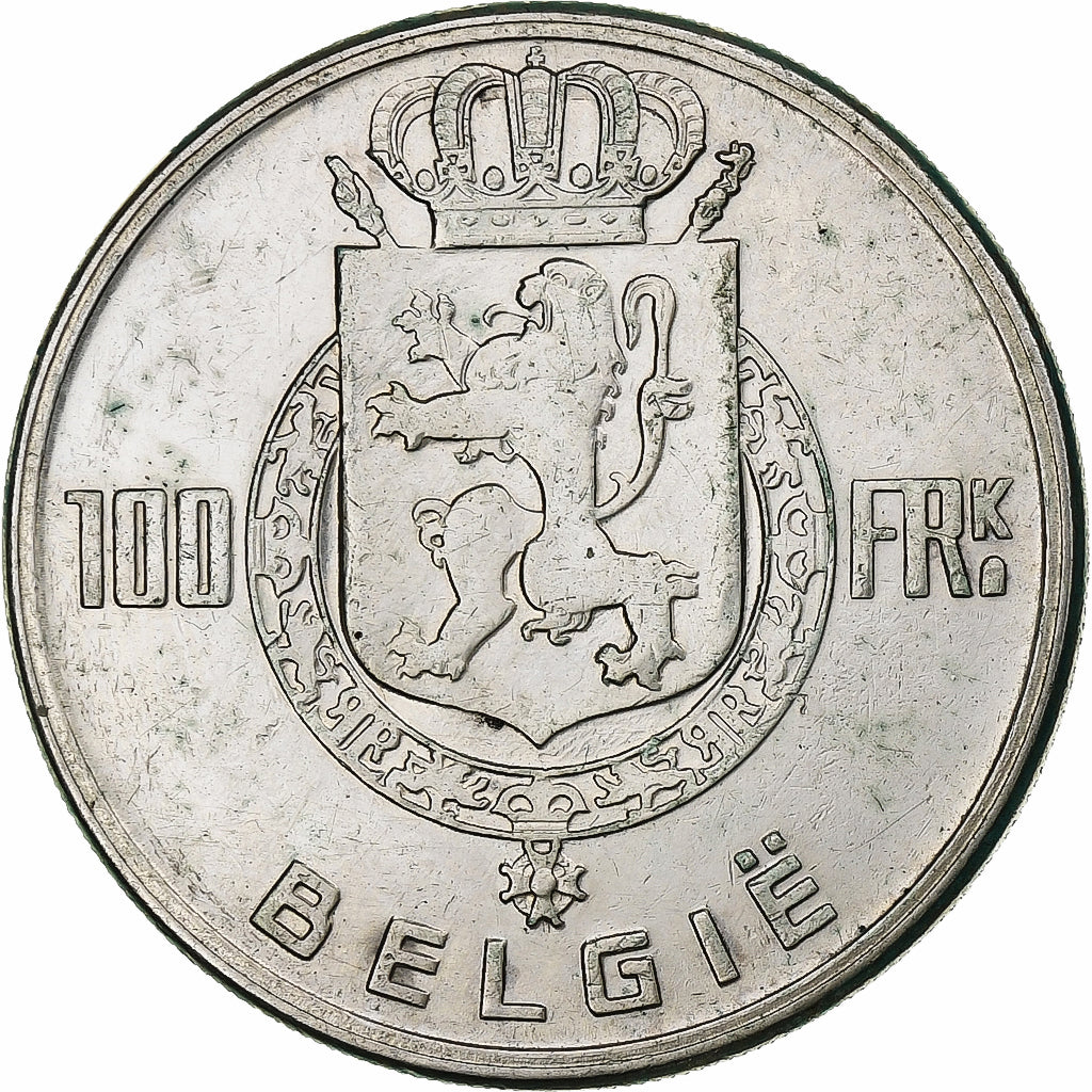 Belgium, Régence Prince Charles, 100 Francs, 100 Frank, 1949, Silver