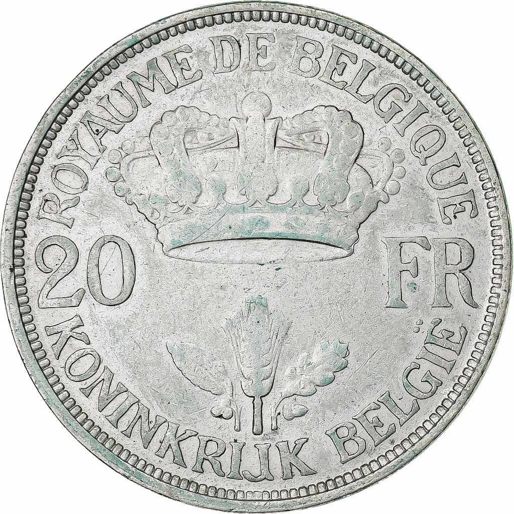 Belgium, 20 Francs, 20 Frank, 1934, Silver, VF(30-35), KM:105