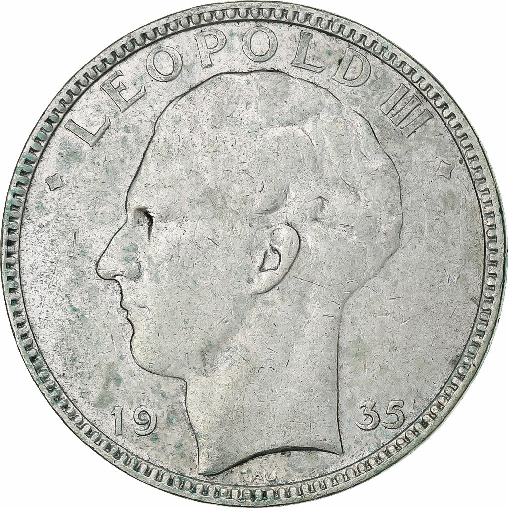 Belgium, 20 Francs, 20 Frank, 1935, Silver, VF(30-35), KM:105
