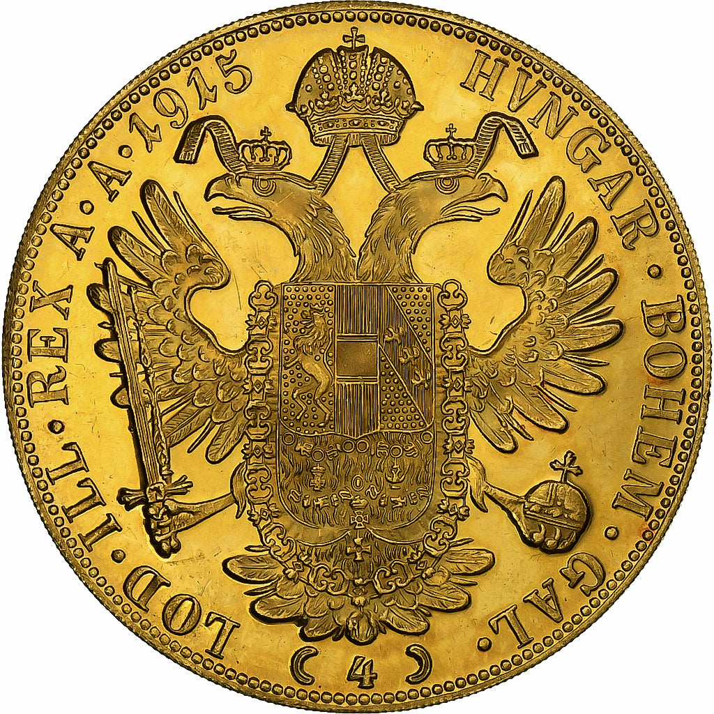Coin, Austria, Franz Joseph I, 4 Ducat, 1915, Vienna, Official restrike, MS(63)
