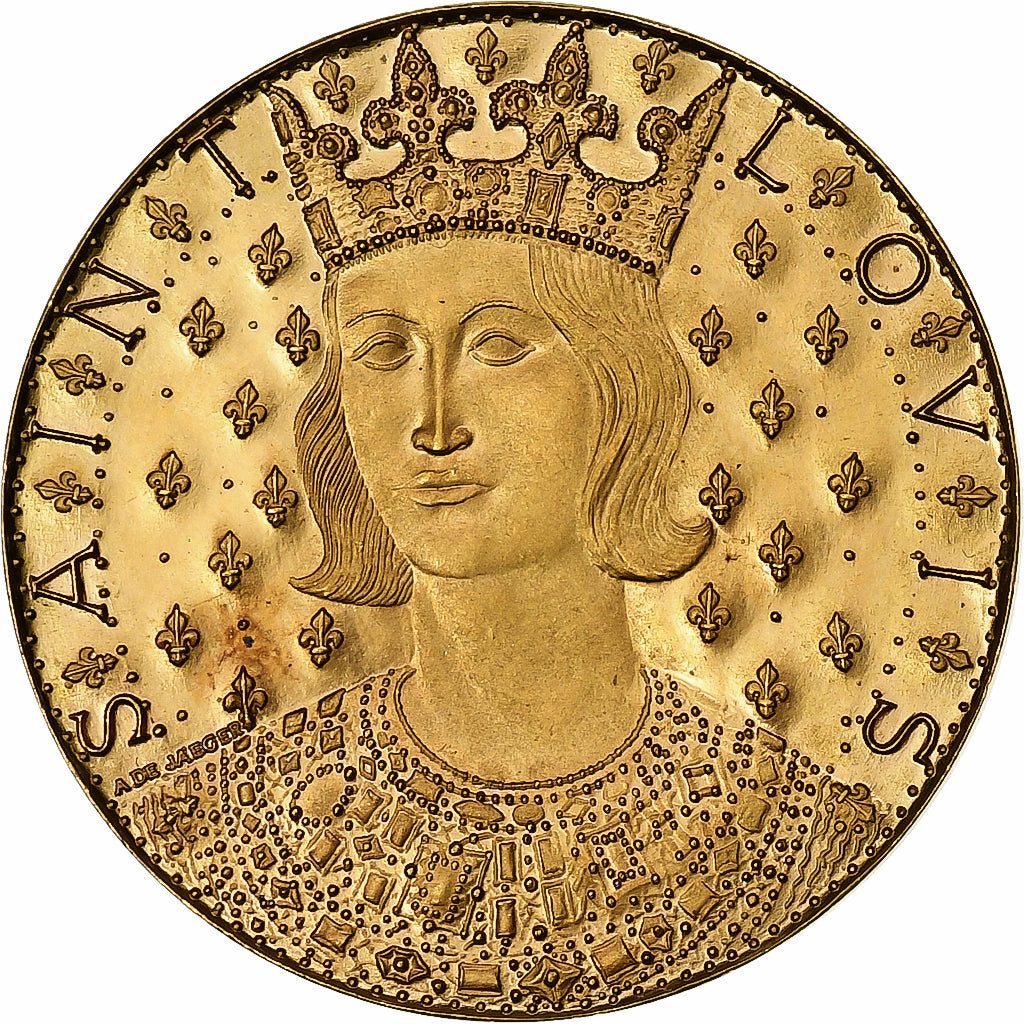 France, Medal, 7ème Centenaire de la Mort de Saint-Louis, 1970, Gold, De