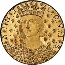 France, Medal, 7ème Centenaire de la Mort de Saint-Louis, 1970, Gold, De