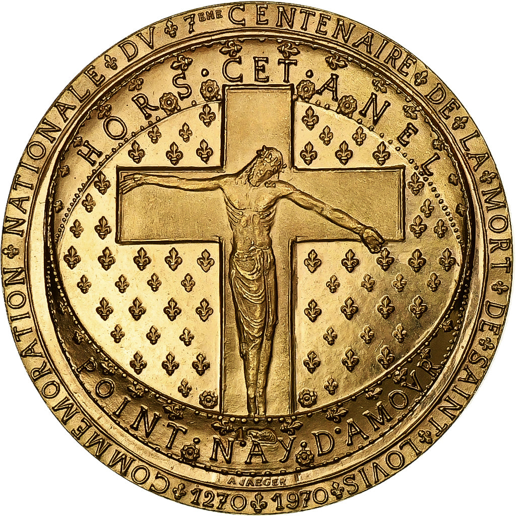 France, Medal, 7ème Centenaire de la Mort de Saint-Louis, 1970, Gold, De