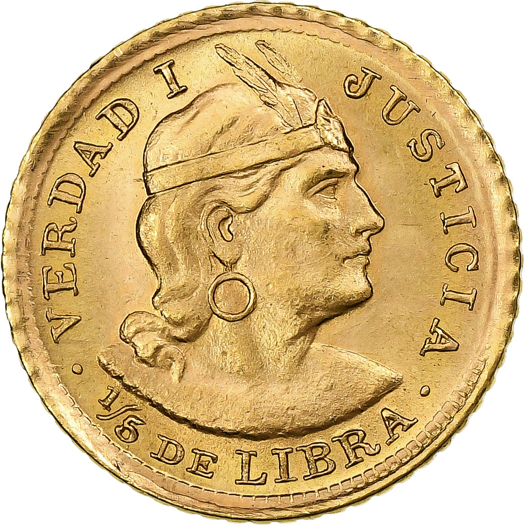 Perù, 1/5 Libra, Pound, 1968, Lima, Oro, SPL+, KM:210