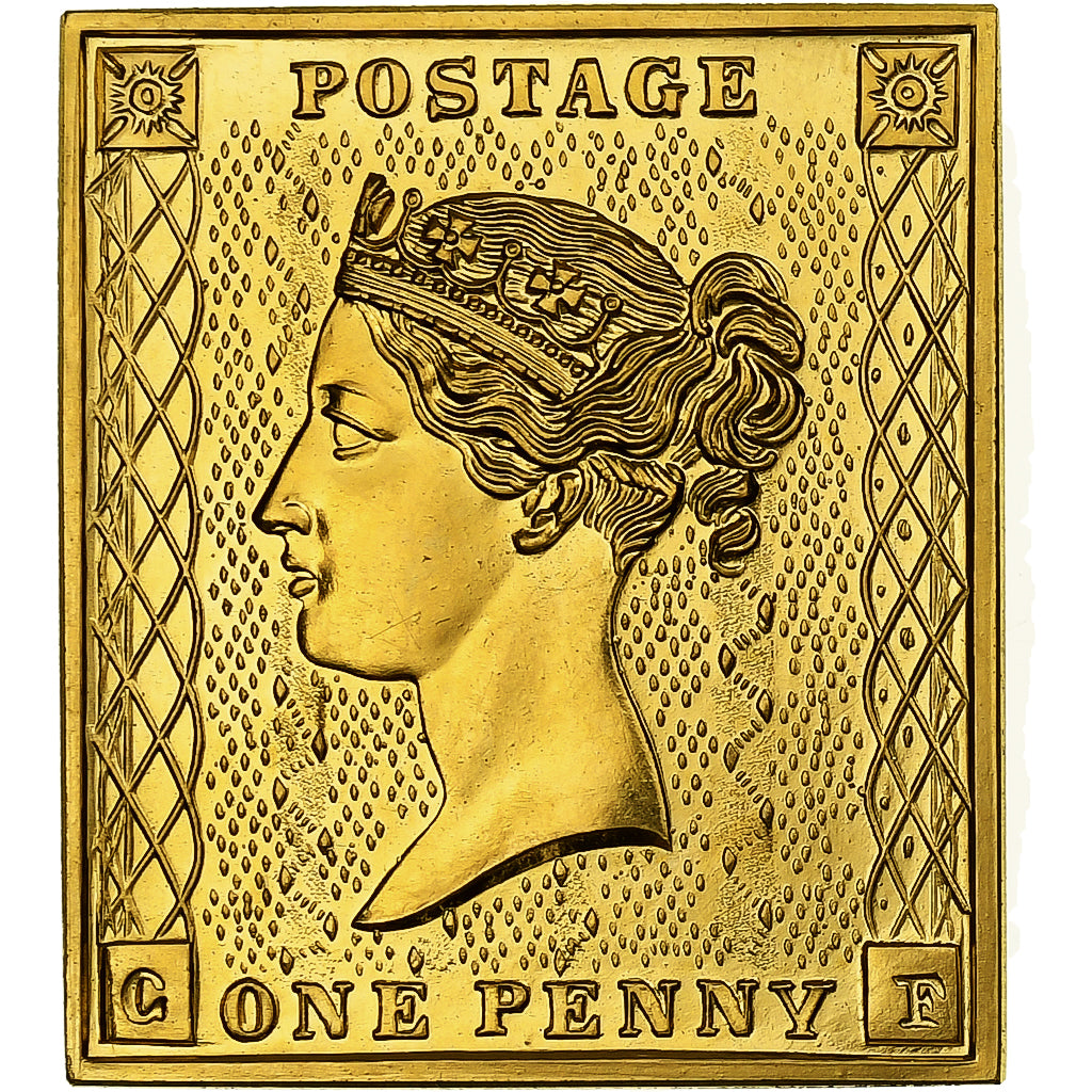 France, Médaille, 125ème Anniversaire du Timbre-Poste, Or, MDP, FDC