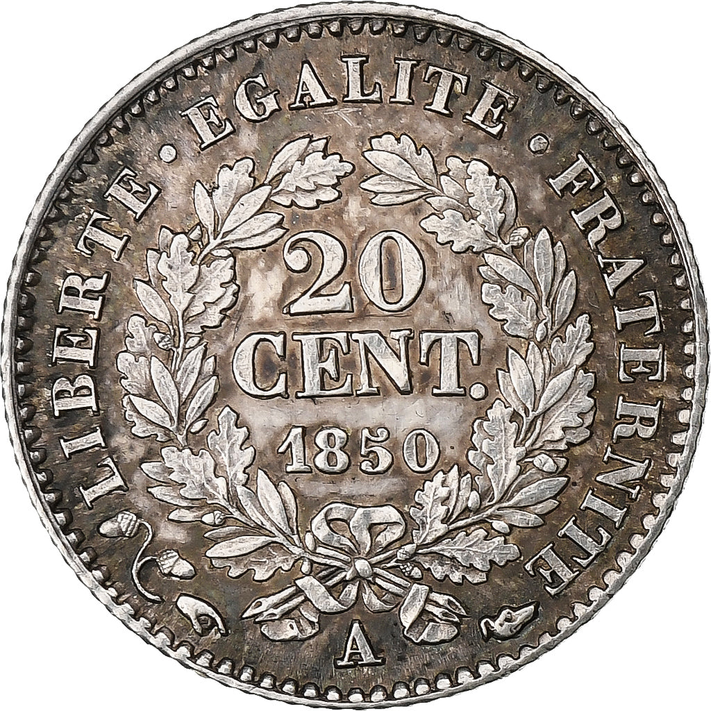 France, 20 Centimes, Cérès, 1850, Paris, Silver, EF(40-45), Gadoury:303