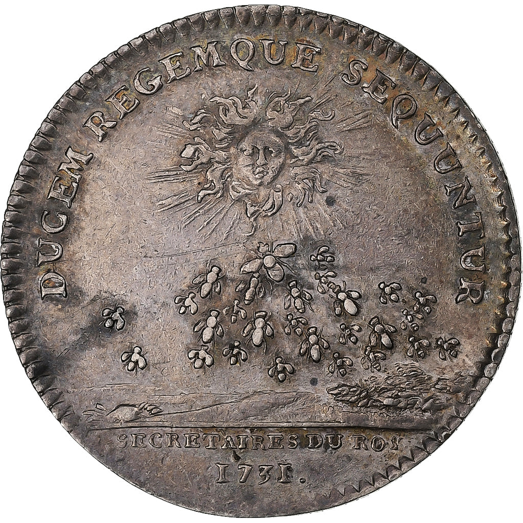 France, Token, Louis XV, Secrétaires du Roi, 1731, Silver, AU(50-53)