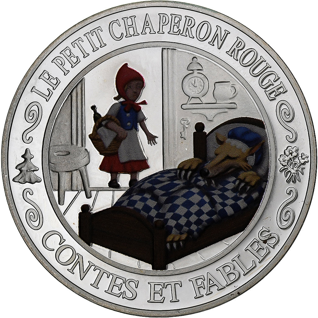 France, Medal, Contes et Fables, Le Petit Chaperon Rouge, Silver, MS(64)