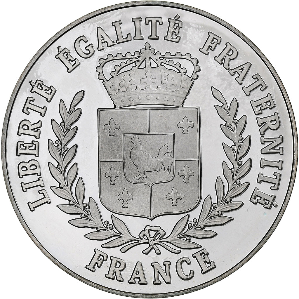 France, Medal, Contes et Fables, Le Lion et le Moucheron, Silver, MS(64)