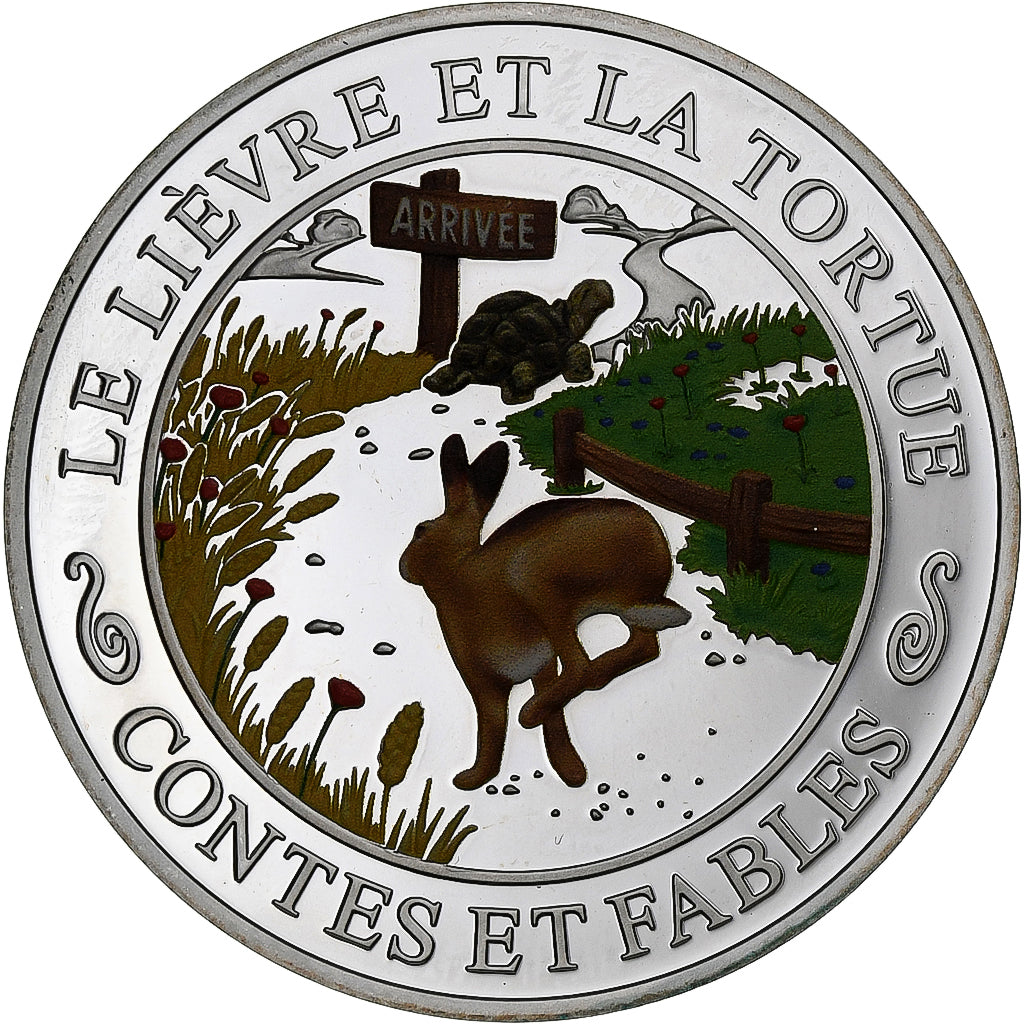 Frankreich, Medaille, Contes et Fables, Le Lièvre et la Tortue, Silber, UNZ+