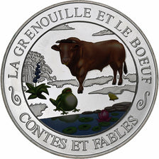 France, Medal, Contes et Fables, La Grenouille et le Boeuf, Silver, MS(64)