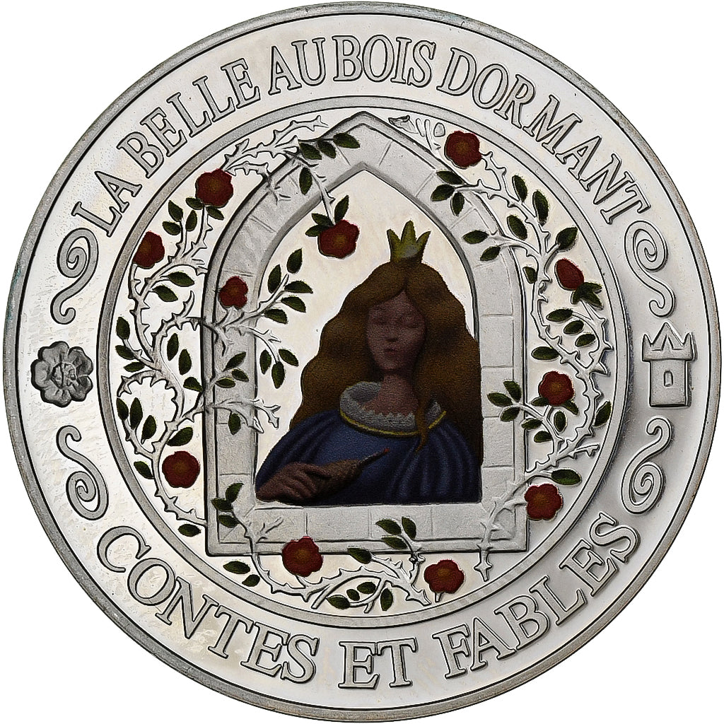 França, medalha, Contes et Fables, La Belle au Bois Dormant, Prata, MS(64)