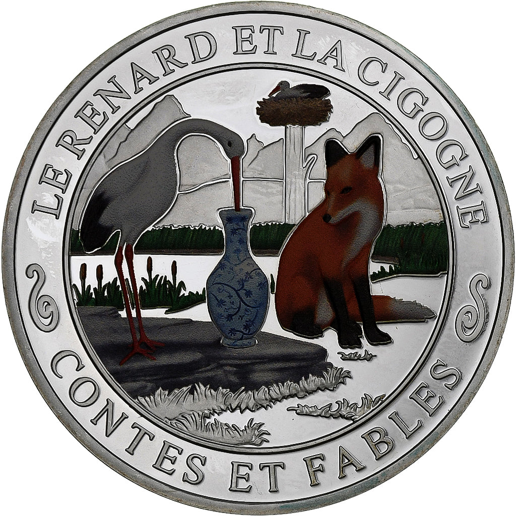 France, Médaille, Contes et Fables, Le Renard et la Cigogne, Argent, SPL+