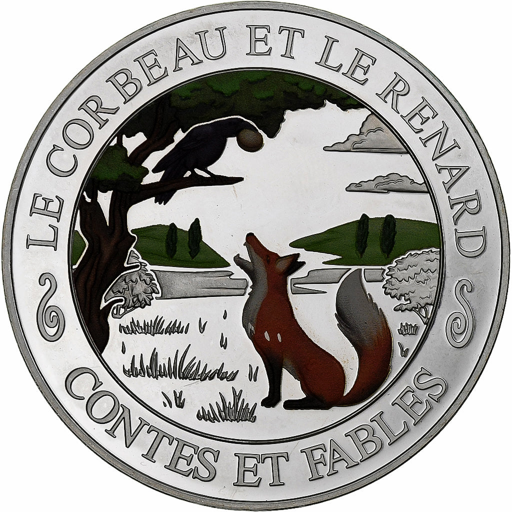 France, Médaille, Contes et Fables, Le Corbeau et le Renard, Argent, SPL+