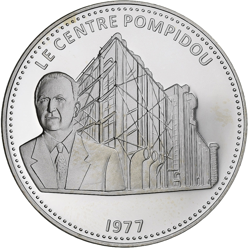 France, Medal, Les Joyaux de Paris, Le Centre Pompidou, Silver, MS(64)