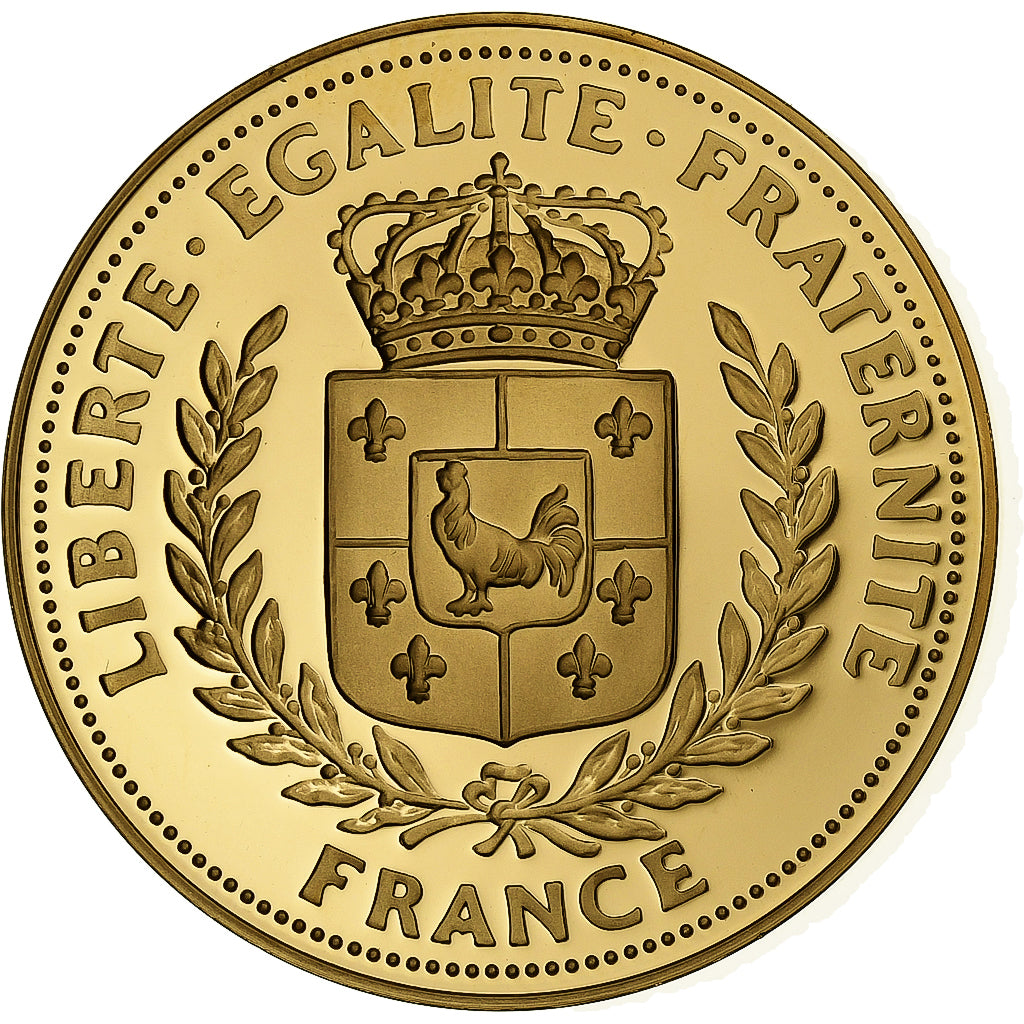 Frankreich, Medaille, Louis Braille, Copper Gilt, STGL