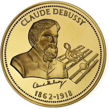 France, Medal, Musique, Claude Debussy, Copper Gilt, MS(65-70)