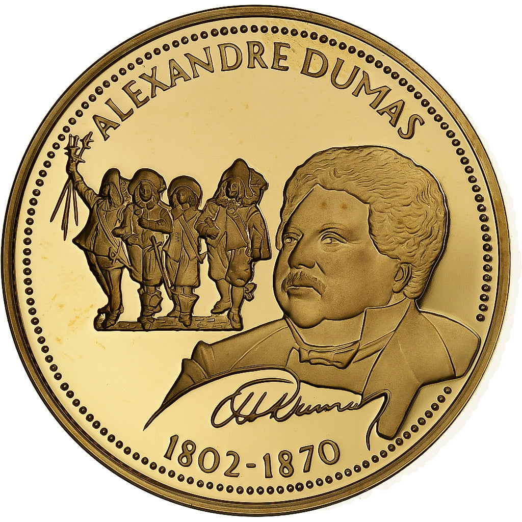 France, Medal, Alexandre Dumas, Copper Gilt, MS(65-70)