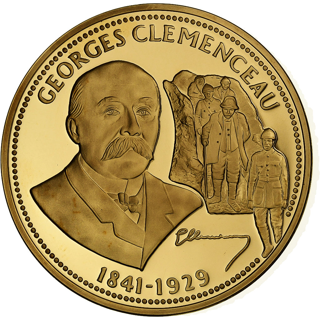 France, Médaille, Georges Clemenceau, Copper Gilt, FDC