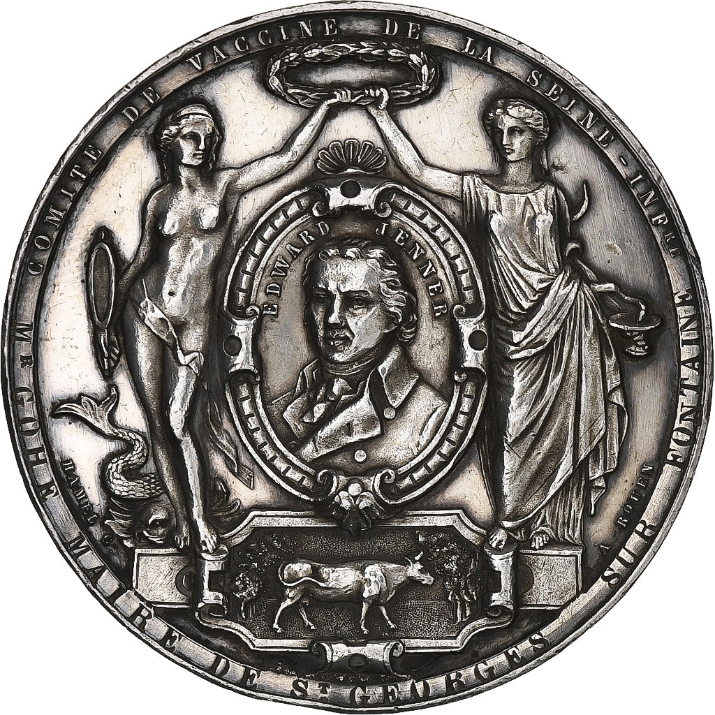 France, Medal, Second Empire, Comité de la Vaccine, Silver, Barre, AU(50-53)