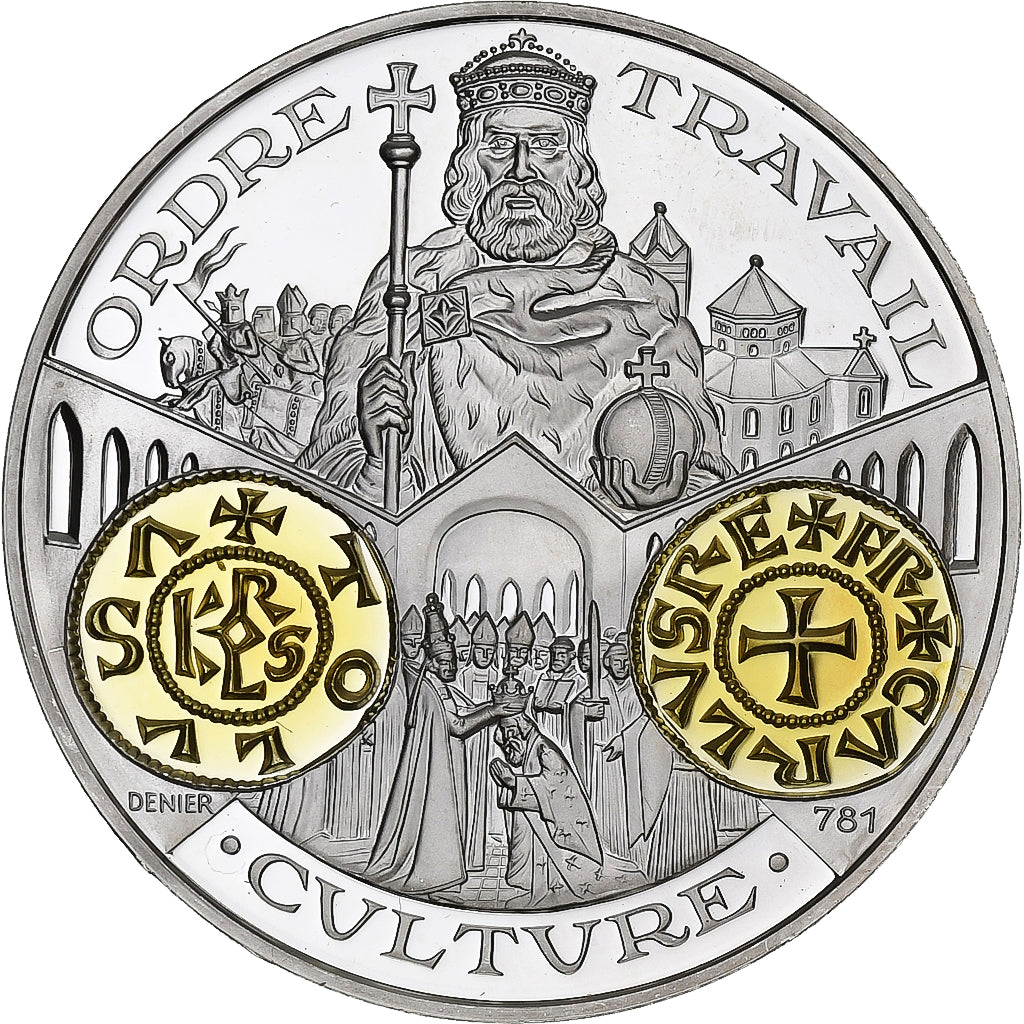 France, Médaille, 2000 Ans d'Histoire Monétaire, Denier de Charlemagne