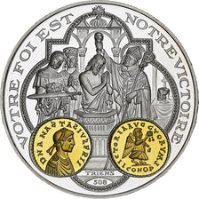 France, Medal, 2000 Ans d'Histoire Monétaire, Triens Mérovingien, Silver