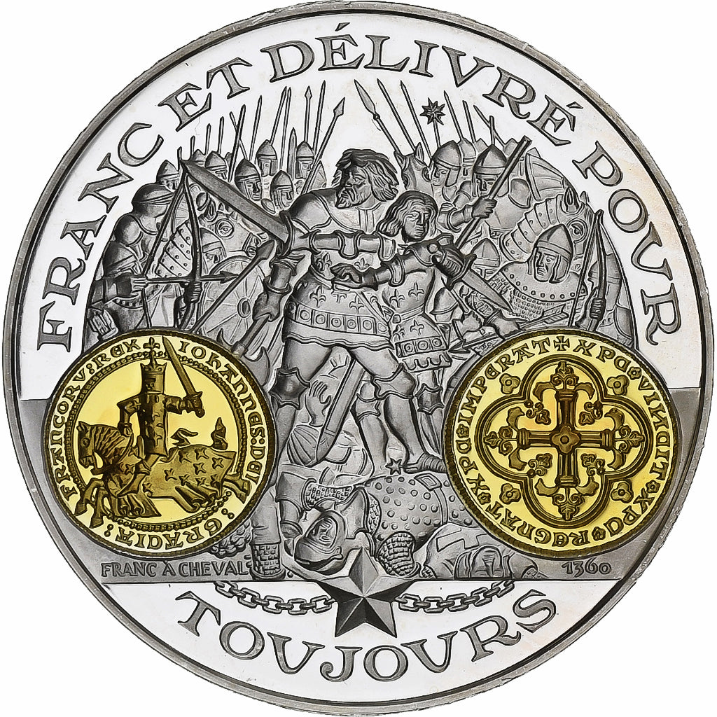 France, Medal, 2000 Ans d'Histoire Monétaire, Franc à Cheval, Silver, MS(64)