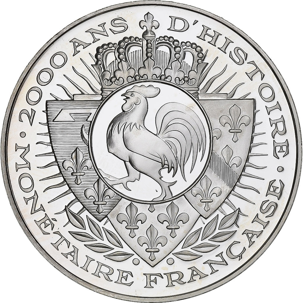 France, Medal, 2000 Ans d'Histoire Monétaire, Franc à Cheval, Silver, MS(64)