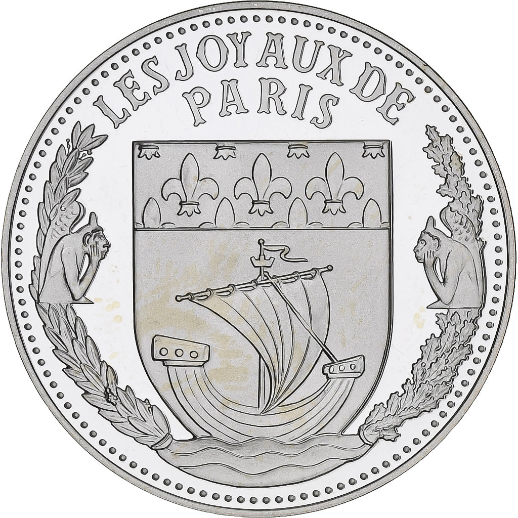 Francia, medalla, Les Joyaux de Paris, La Gare Saint-Lazare, Plata, FDC