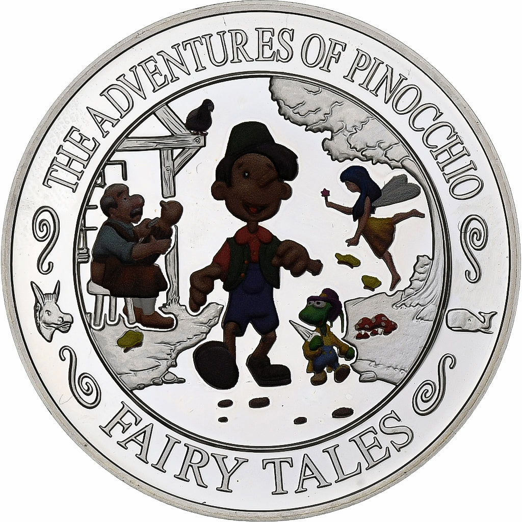 Wyspy Salomona, Elizabeth II, 2 Dollars, Piniocchio, 2014, Proof, Srebro, MS(63)