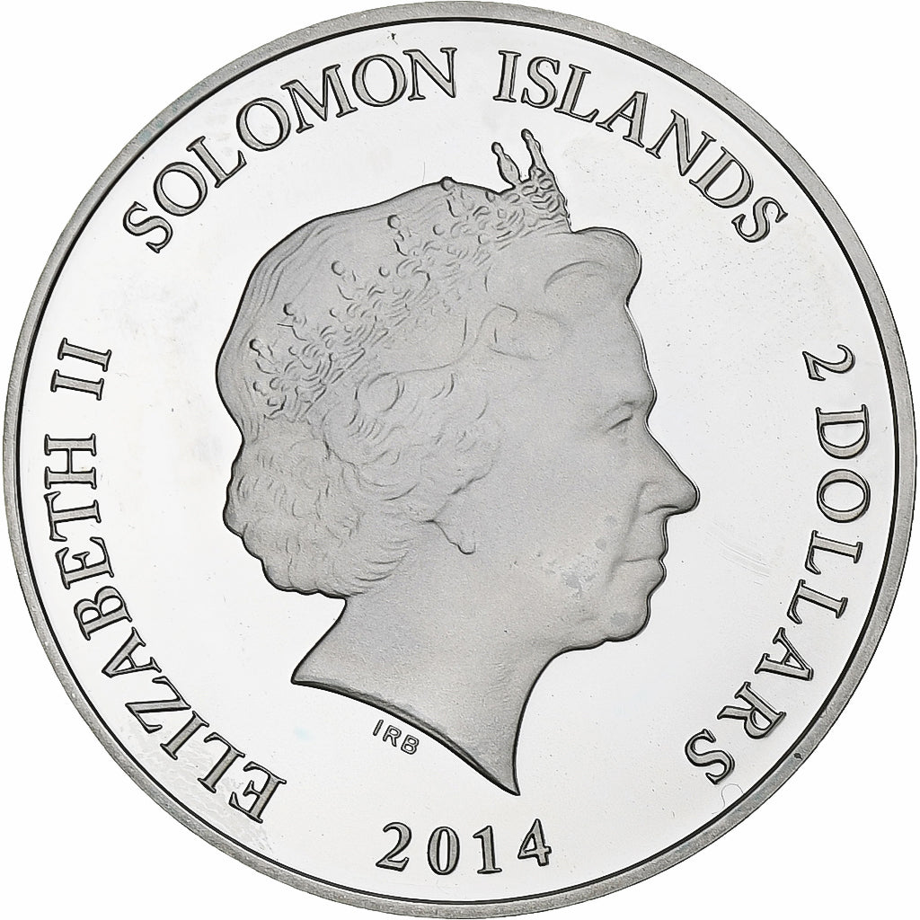 Salomonen, Elizabeth II, 2 Dollars, Peter Pan, 2014, PP, Silber, UNZ