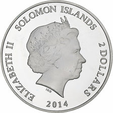 Salomonen, Elizabeth II, 2 Dollars, Peter Pan, 2014, PP, Silber, UNZ