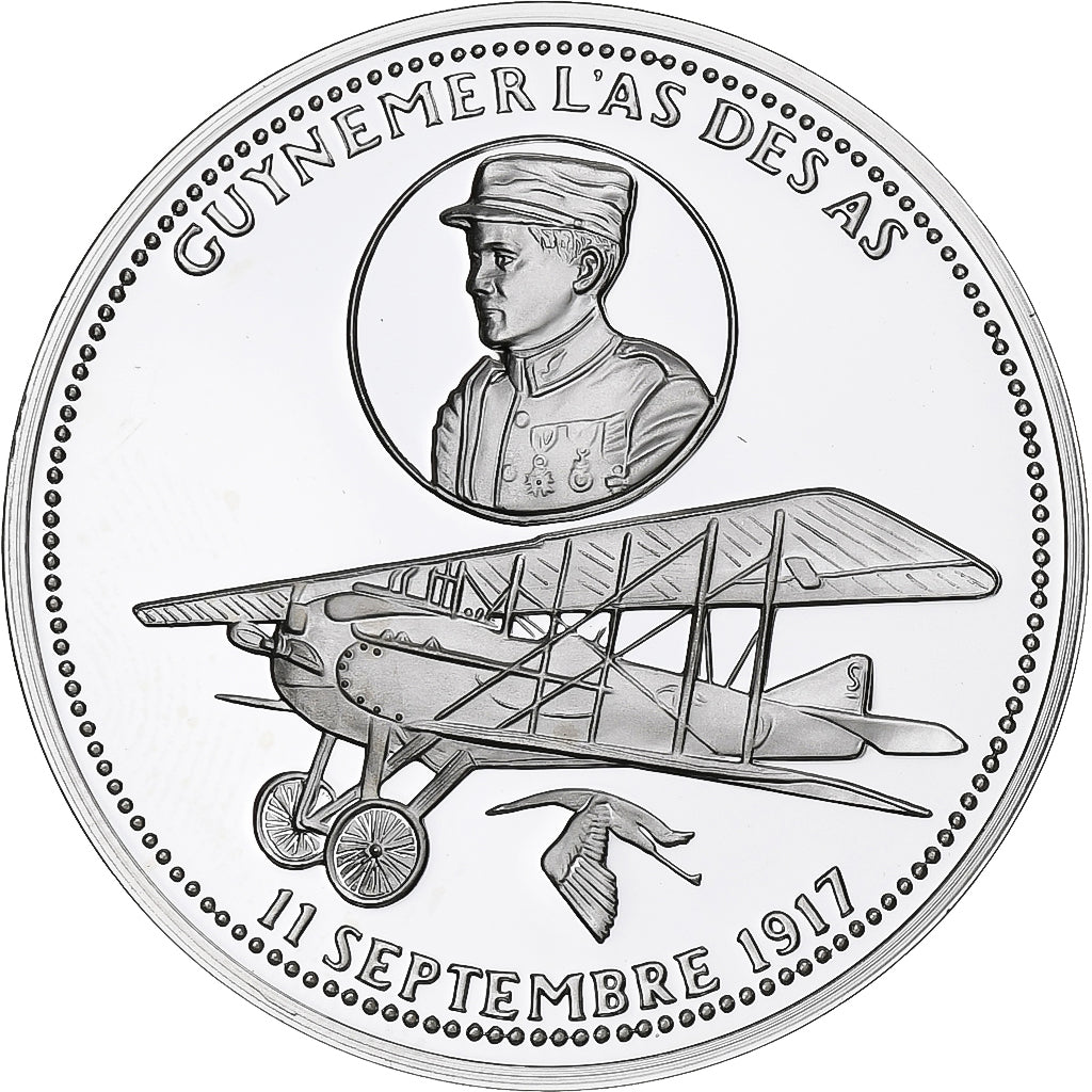 France, Medal, Guynemer l'As des As, Silver, MS(65-70)