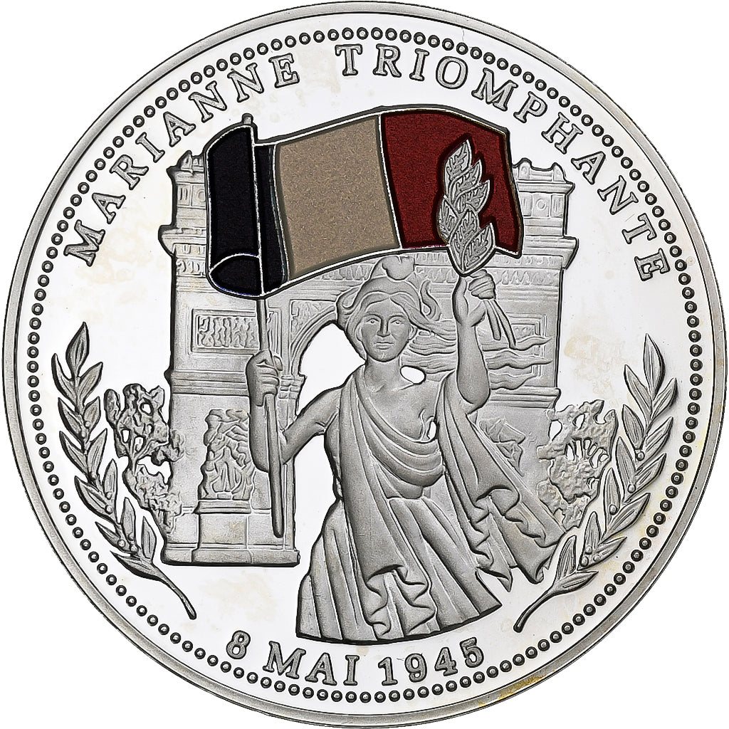France, Medal, Seconde Guerre Mondiale, Marianne Triomphante, Silver, MS(64)